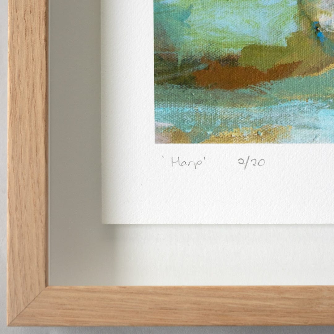 Bespoke Framed Limited Edition Harp Art Print by Lucy Rice
