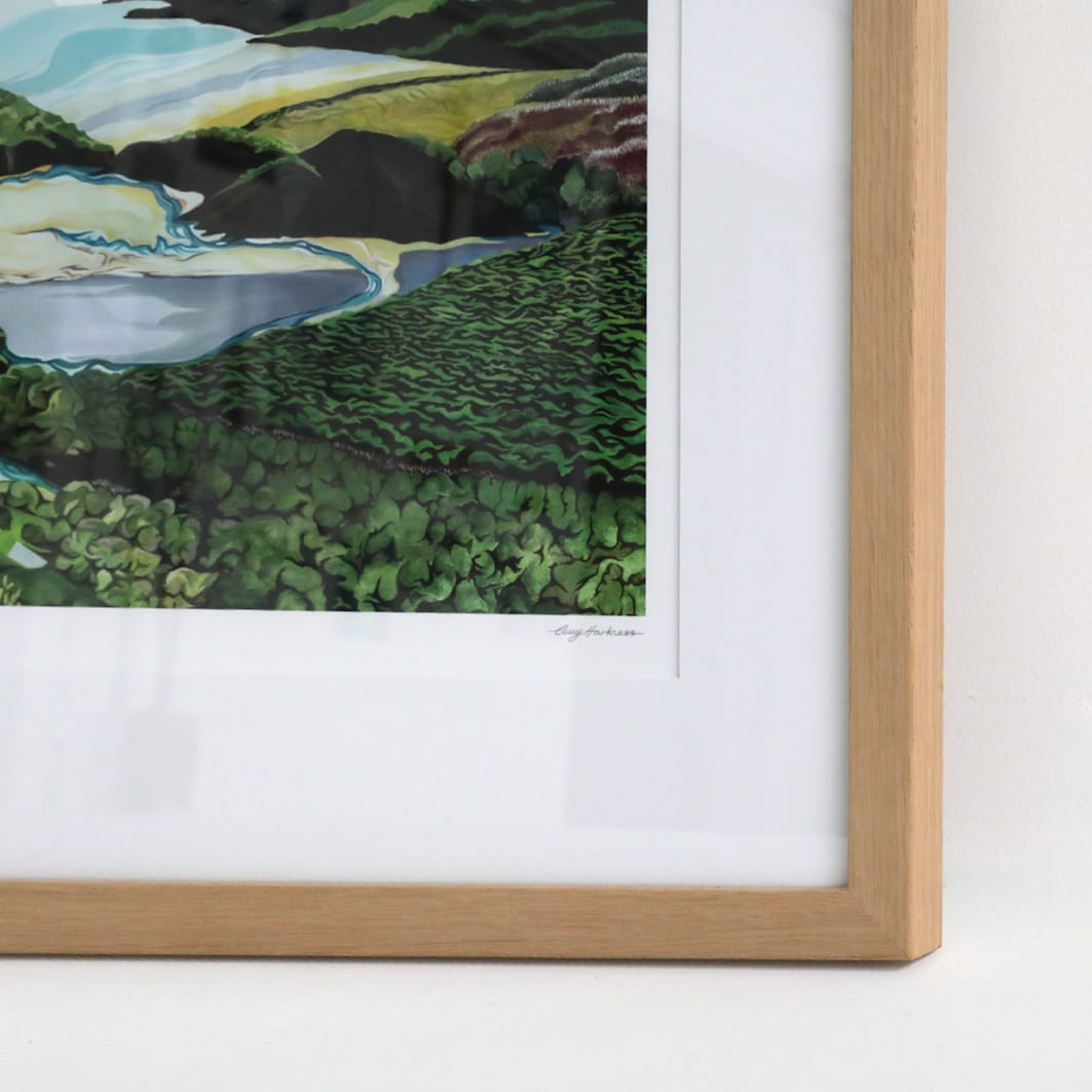 Bespoke Framed Low Tide at Anawhata Art Print by Guy Harkness