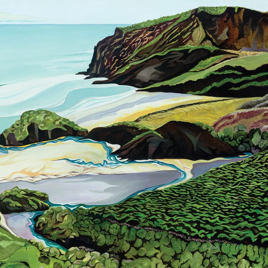 Bespoke Framed Low Tide at Anawhata Art Print by Guy Harkness
