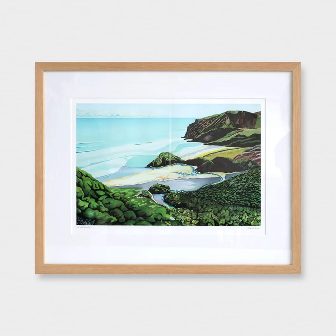 Bespoke Framed Low Tide at Anawhata Art Print by Guy Harkness