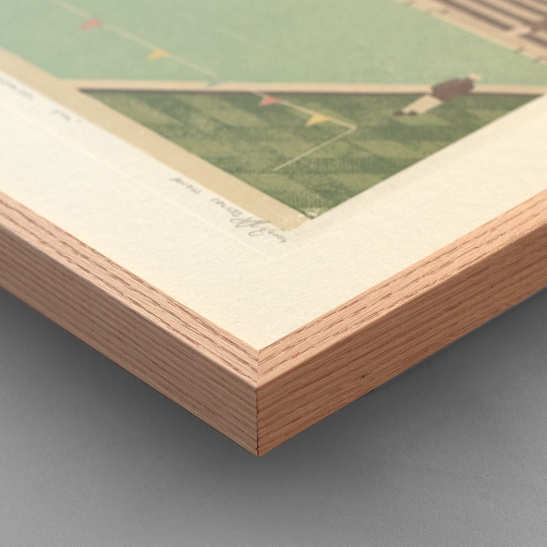 Bespoke Framed Nostalgic Pool Limited Edition Woodblock Print by Angus Collis corner