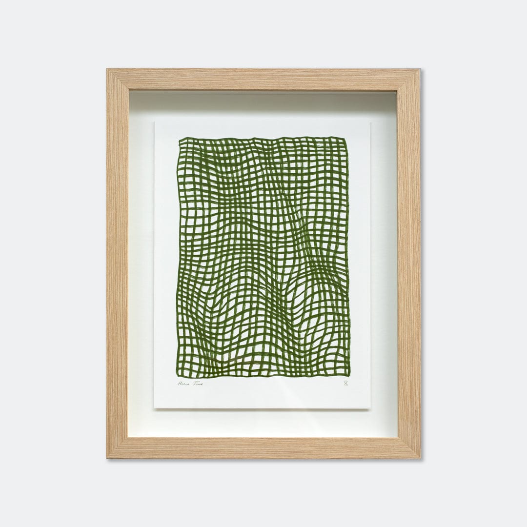 Bespoke Framed Olive Throw Art Print by Home Time