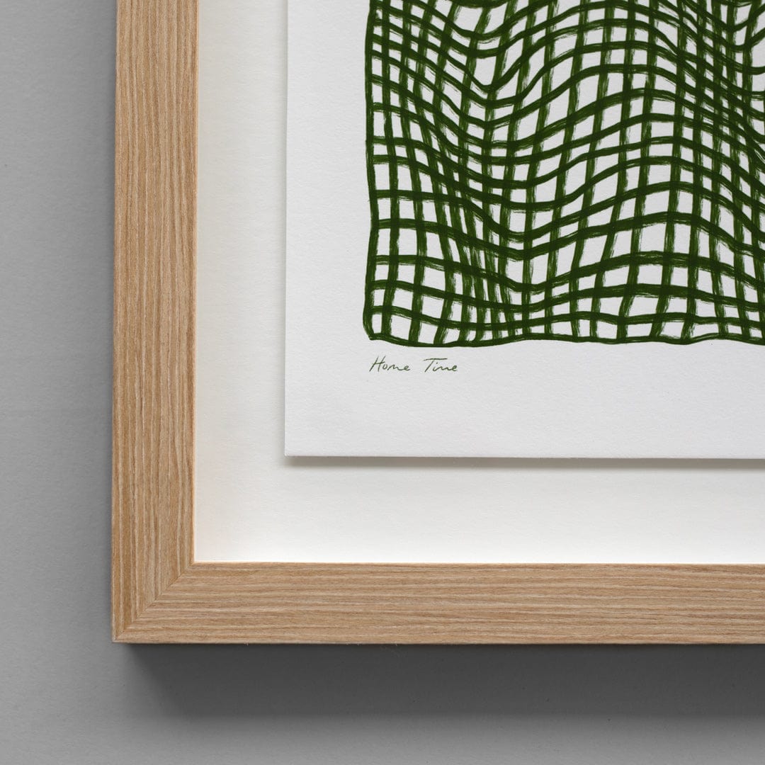 Bespoke Framed Olive Throw Art Print by Home Time