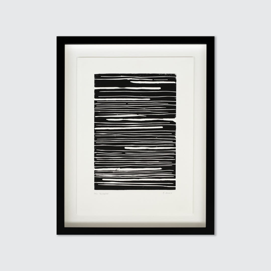 Bespoke Framed Redacted Linocut Reduction Print by Jackson Munn