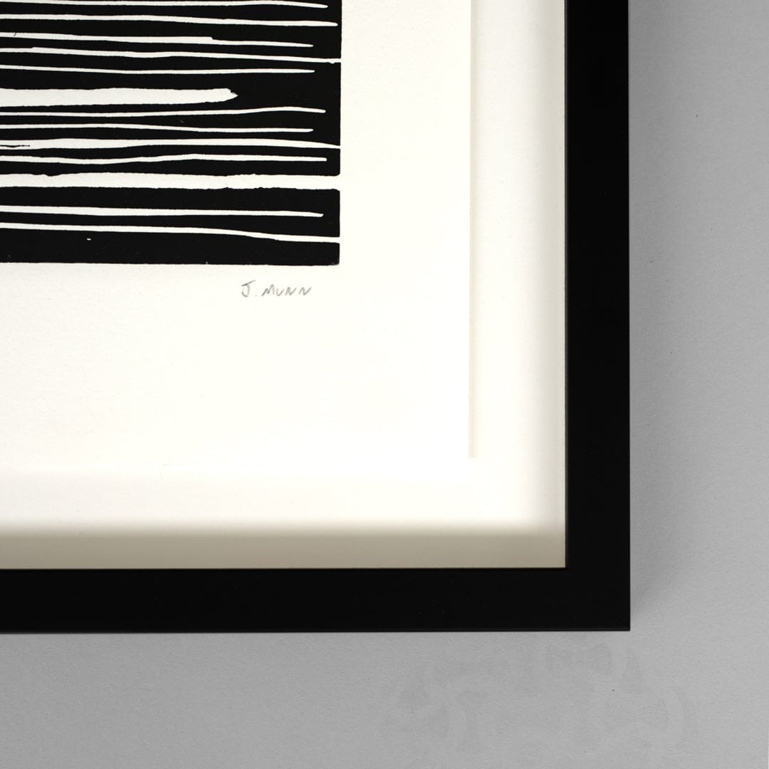Bespoke Framed Redacted Linocut Reduction Print by Jackson Munn