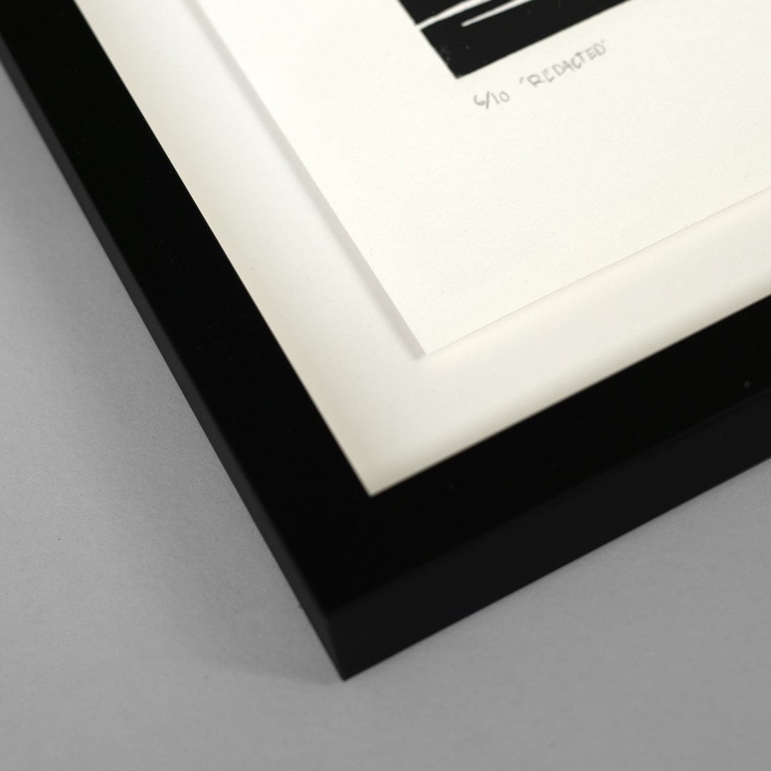 Bespoke Framed Redacted Linocut Reduction Print by Jackson Munn