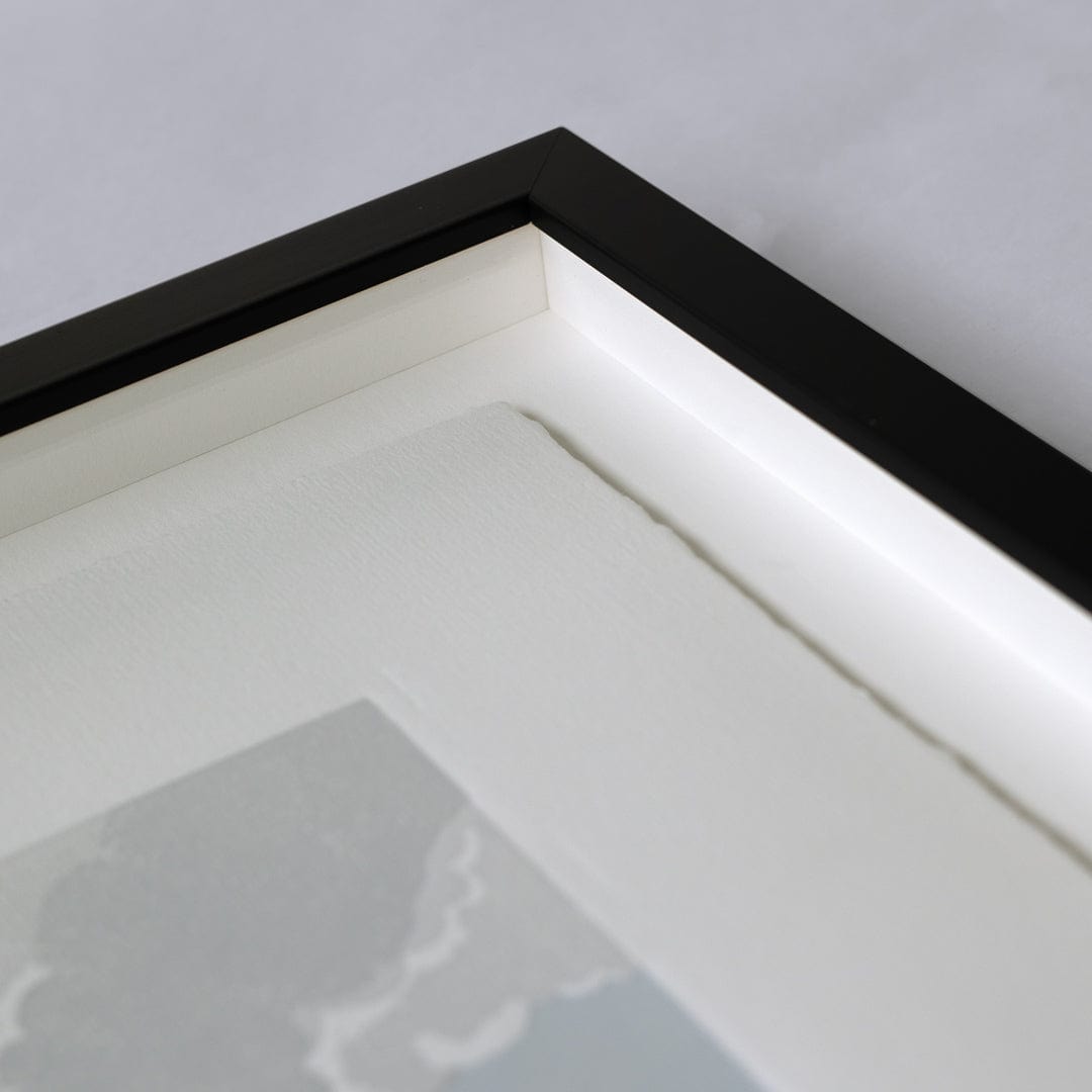 Bespoke Framed Waitemata Harbour Bridge Linocut Reduction Print by Kate Steiner