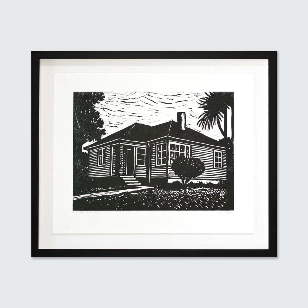 Bespoke State of Home III Linocut Reduction Print by Jackson Munn