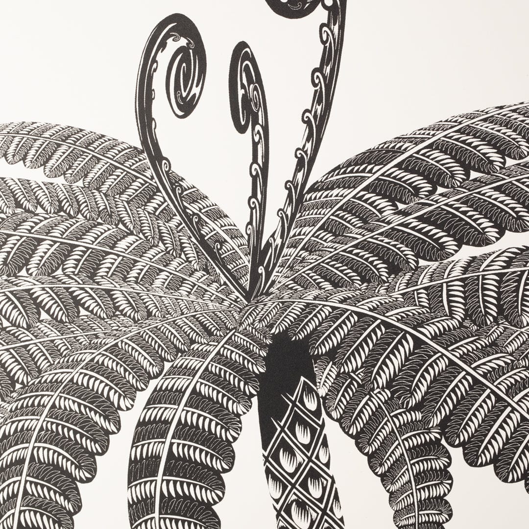 Black Mamaku Screen Print by Daniel Tippett