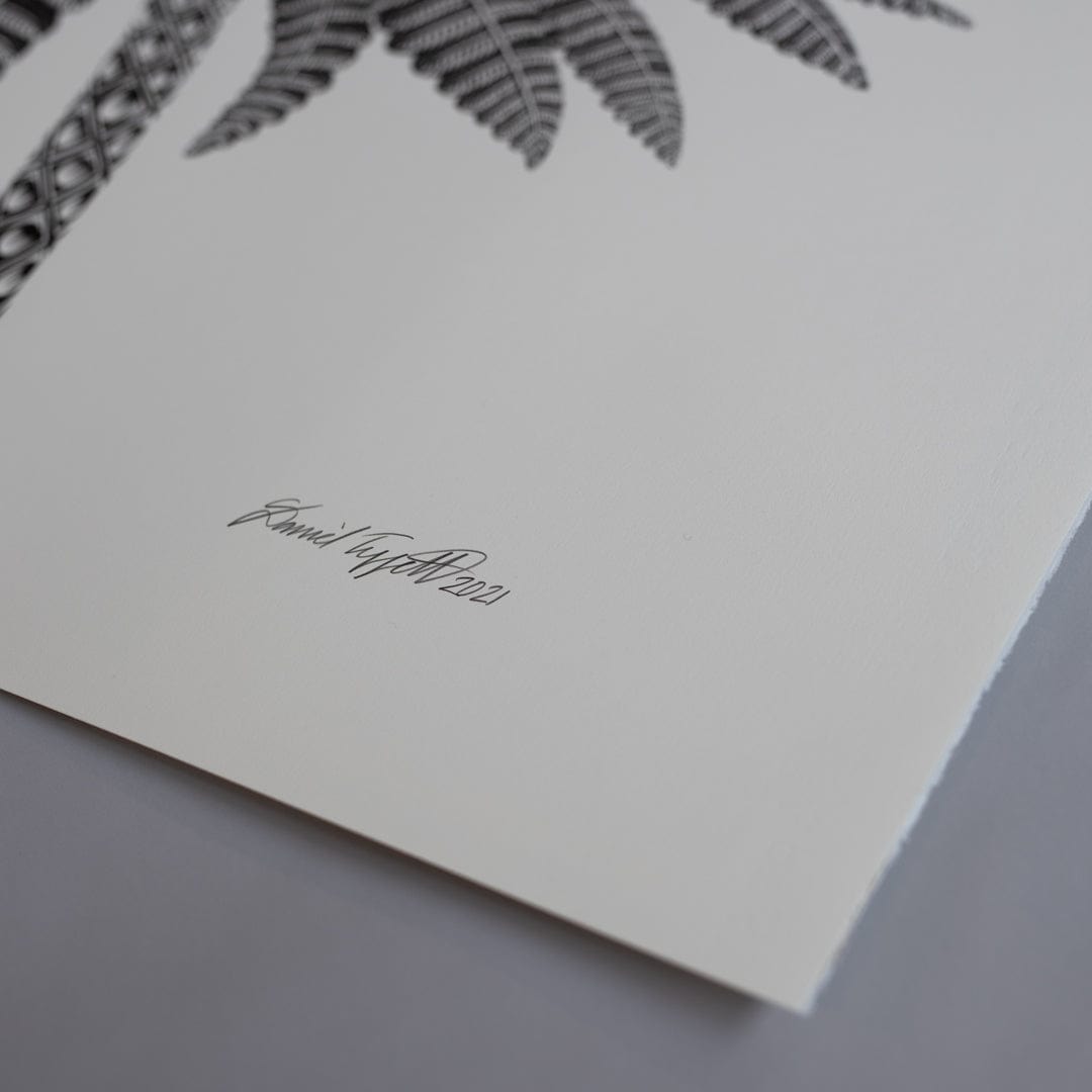 Black Mamaku Screen Print by Daniel Tippett