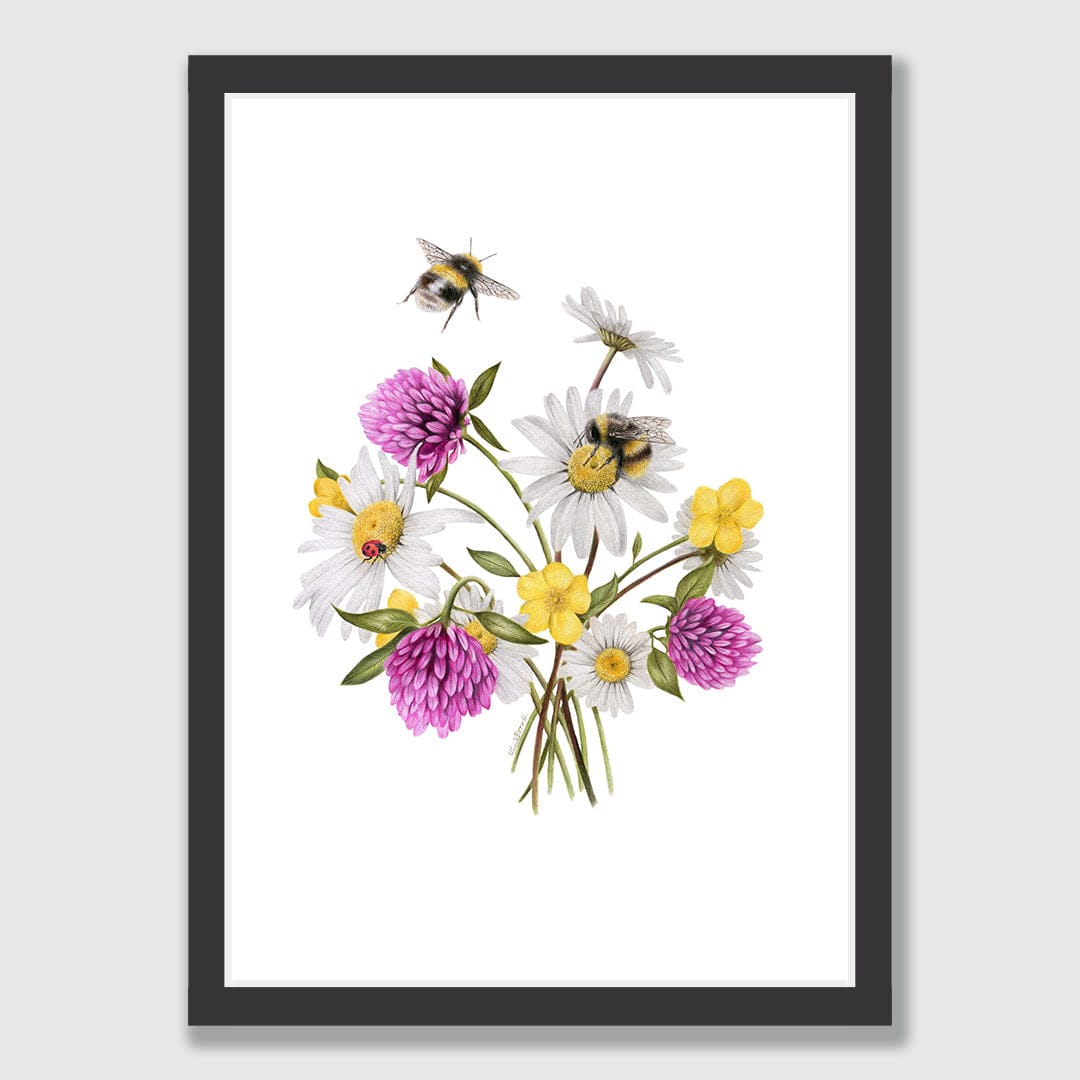 Wildflower Bees Art Print by Olivia Bezett