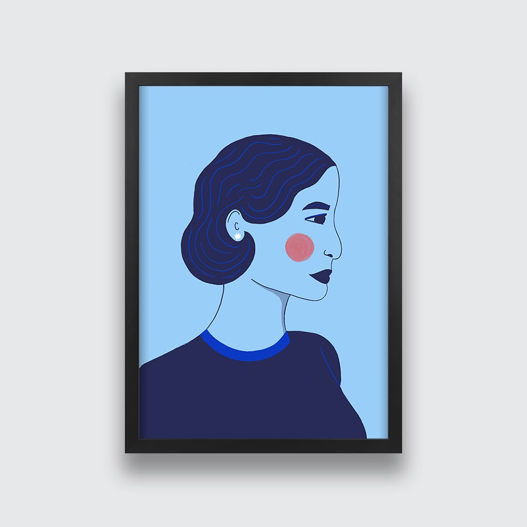 Blue Lady Art Print by Crissie Rodda