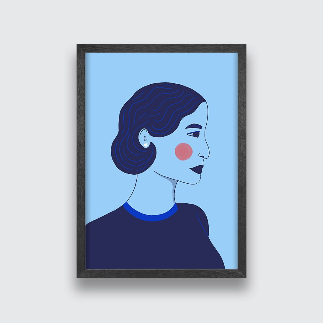 Blue Lady Art Print by Crissie Rodda