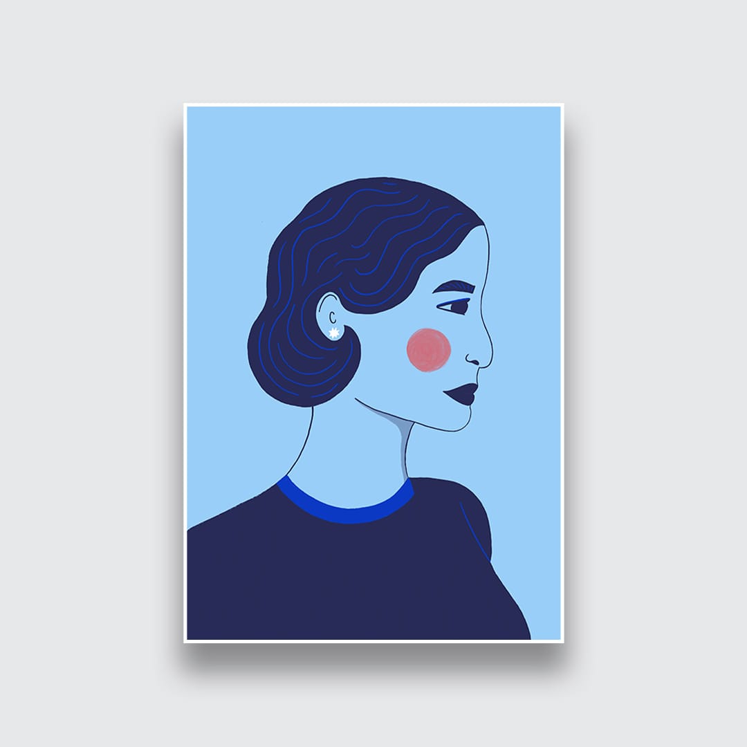 Blue Lady Art Print by Crissie Rodda