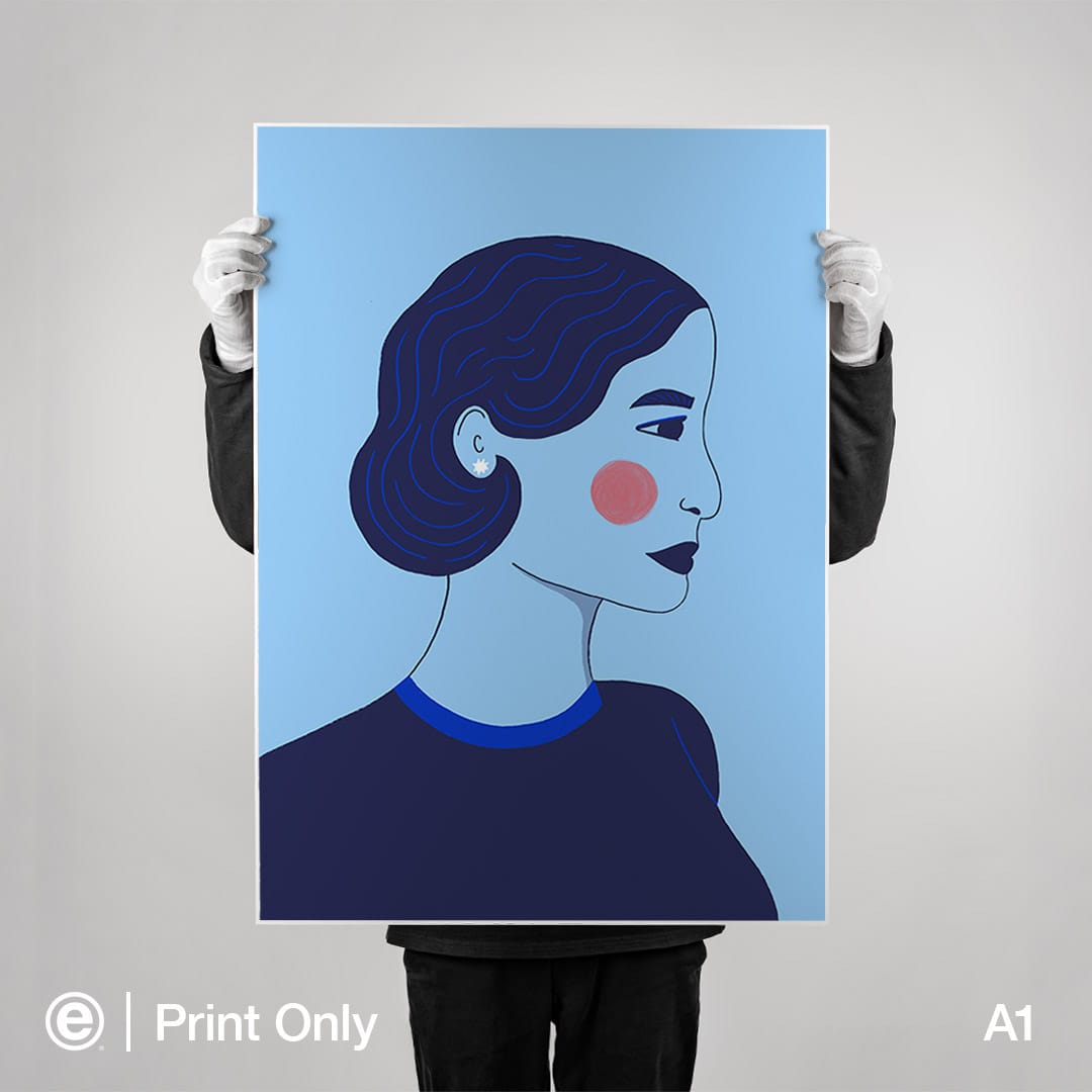 Blue Lady Art Print by Crissie Rodda