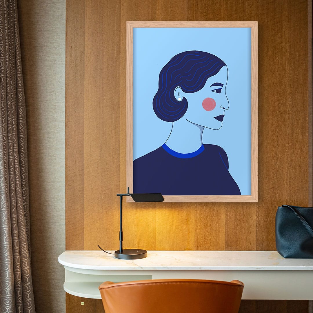 Blue Lady Art Print by Crissie Rodda