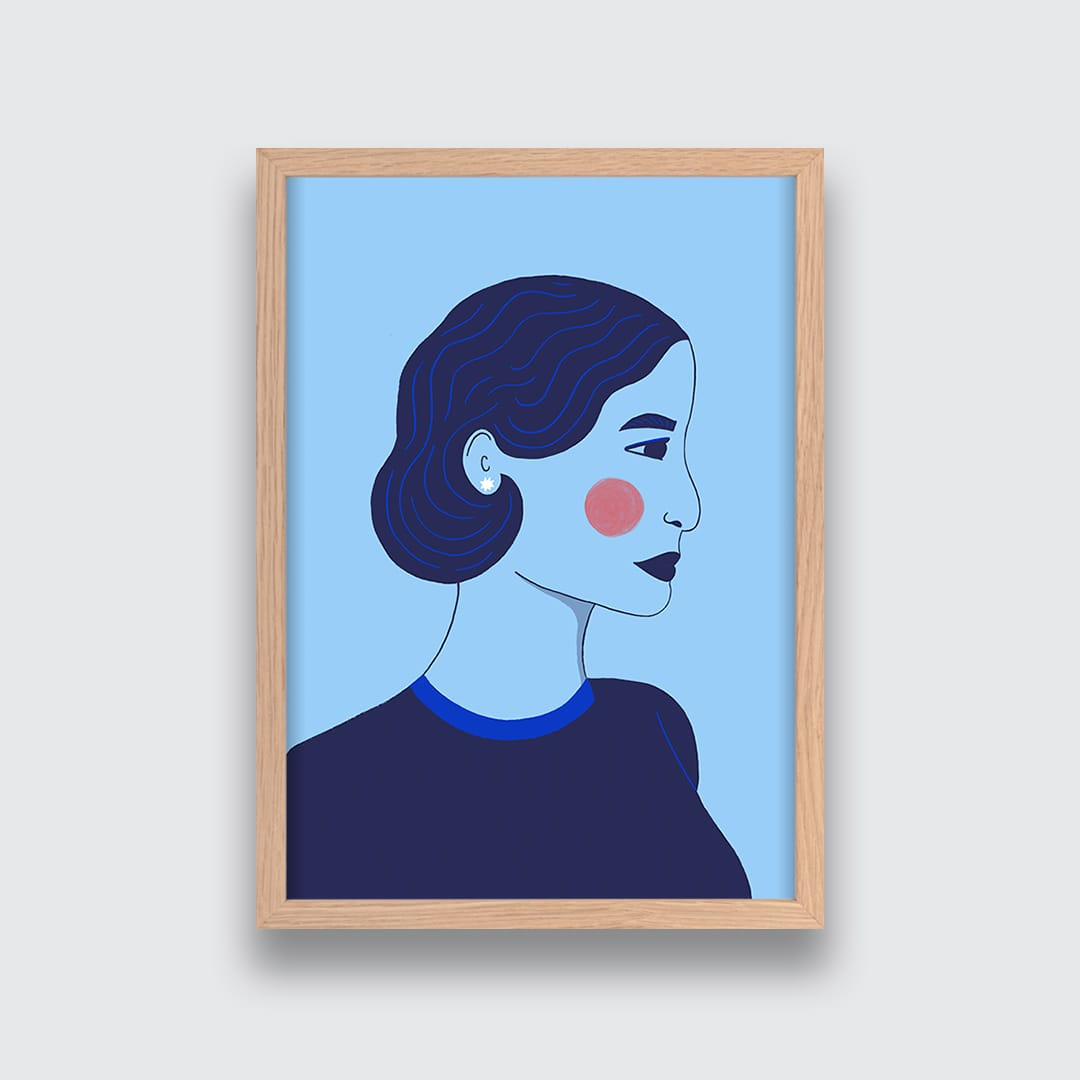 Blue Lady Art Print by Crissie Rodda