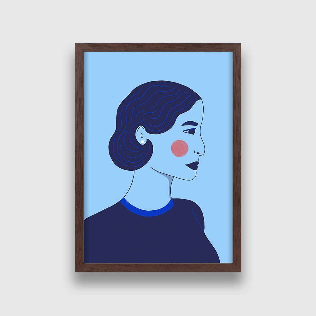 Blue Lady Art Print by Crissie Rodda