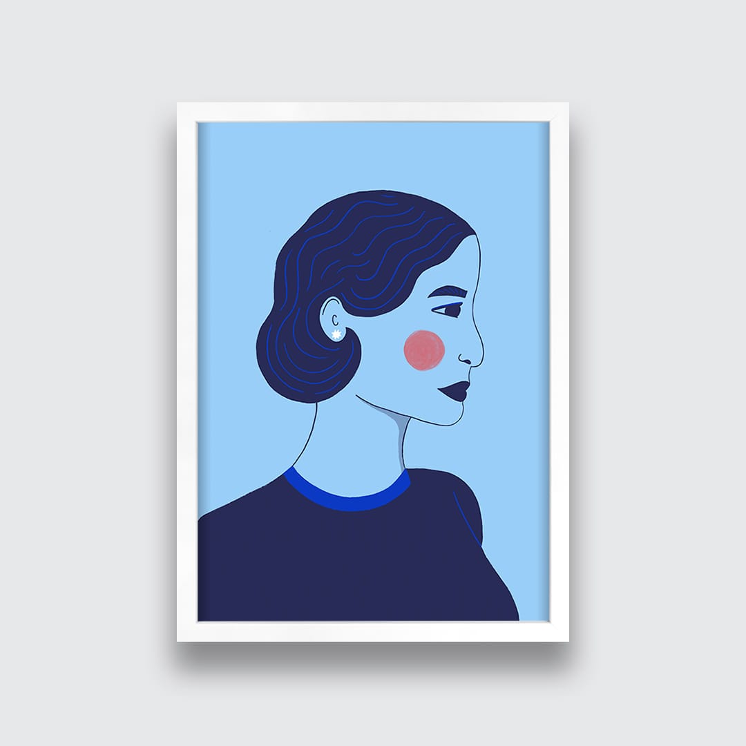Blue Lady Art Print by Crissie Rodda