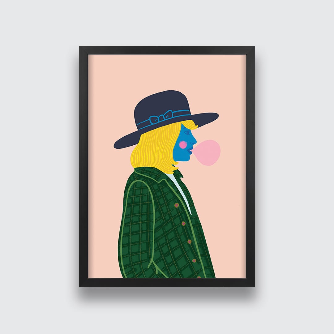 Bubblegum Girl Art Print by Crissie Rodda