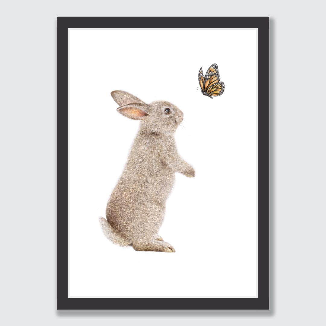 Bunny and Butterfly Art Print by Olivia Bezett