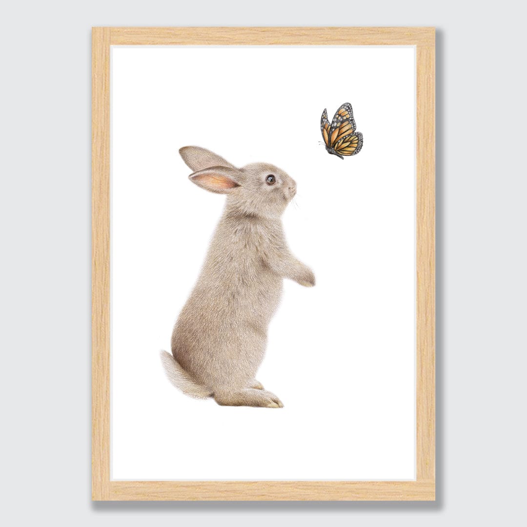 Bunny and Butterfly Art Print by Olivia Bezett