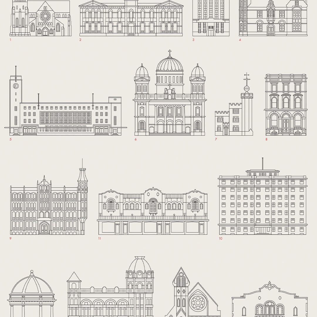 Christchurch Heritage Art Print by Hamish Thompson