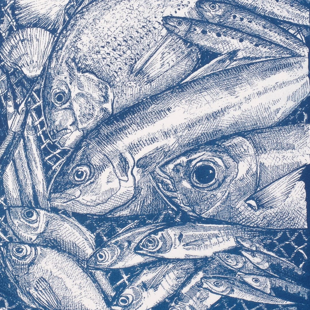 Catch of the Day Cyanotype Original Artwork by Vasundhara Singh