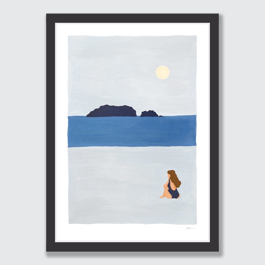 Cold Swim Whangamata Art Print by Grace Popplewell