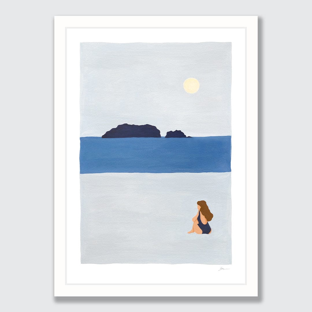 Cold Swim Whangamata Art Print by Grace Popplewell