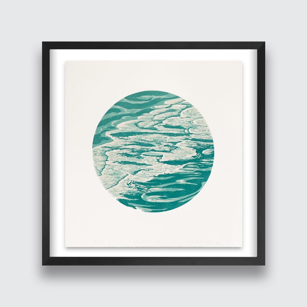 Confluence Linocut Reduction Print by Kate Steiner