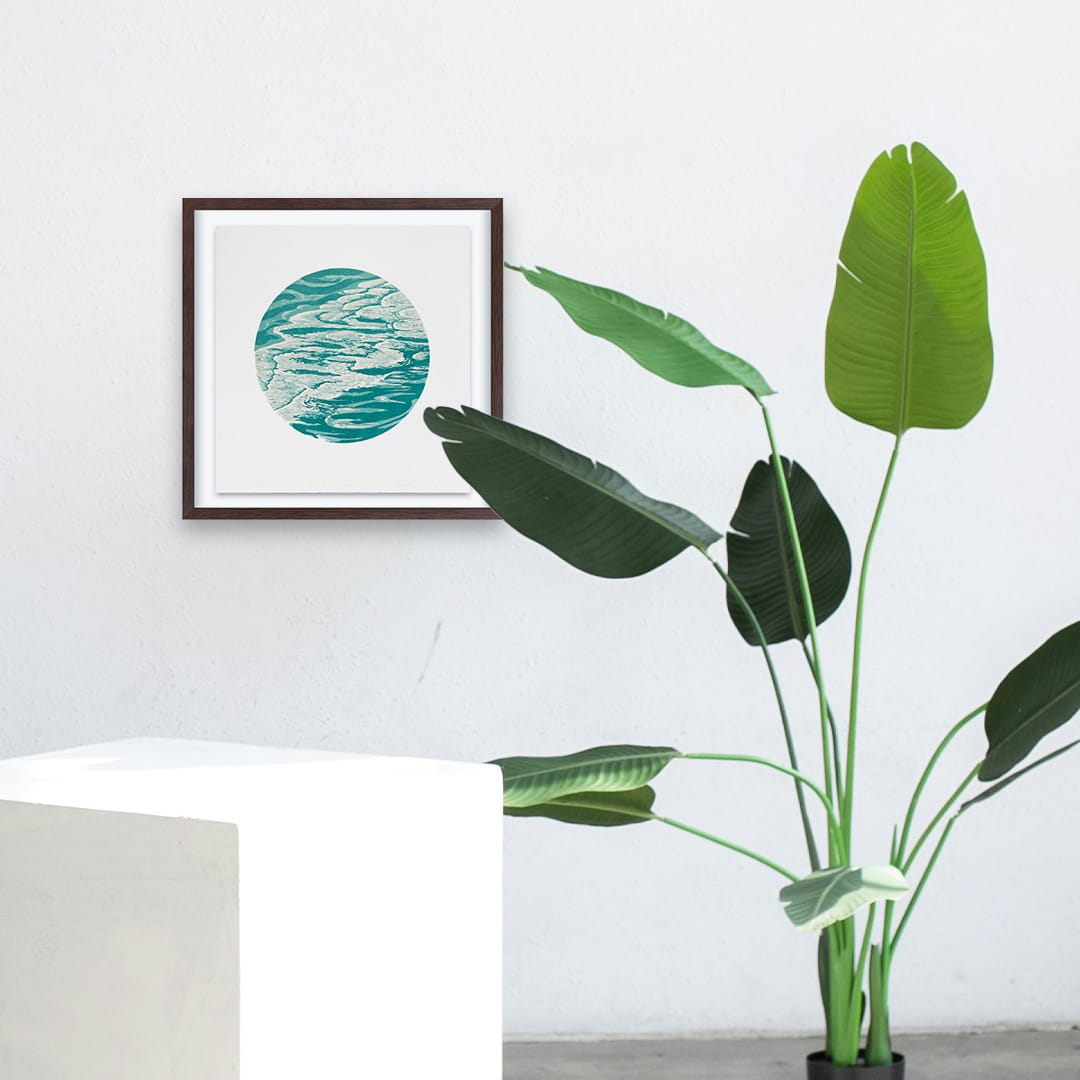 Confluence Linocut Reduction Print by Kate Steiner