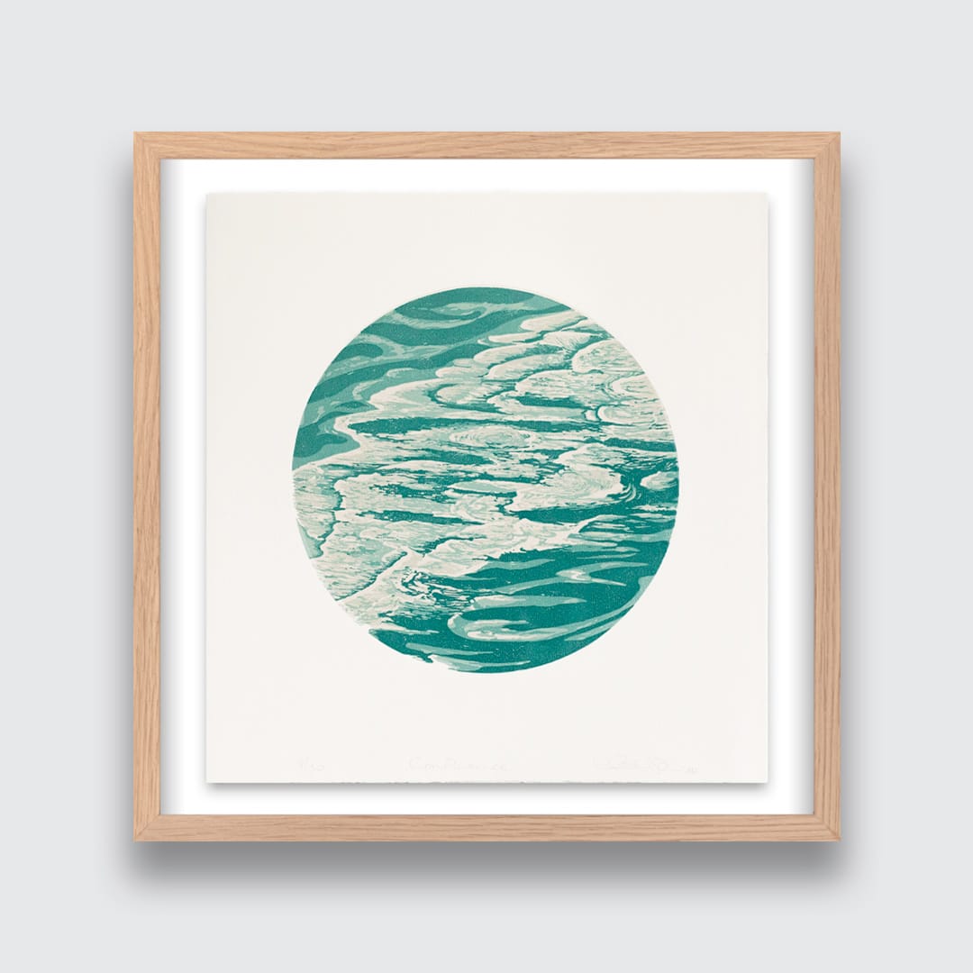 Confluence Linocut Reduction Print by Kate Steiner