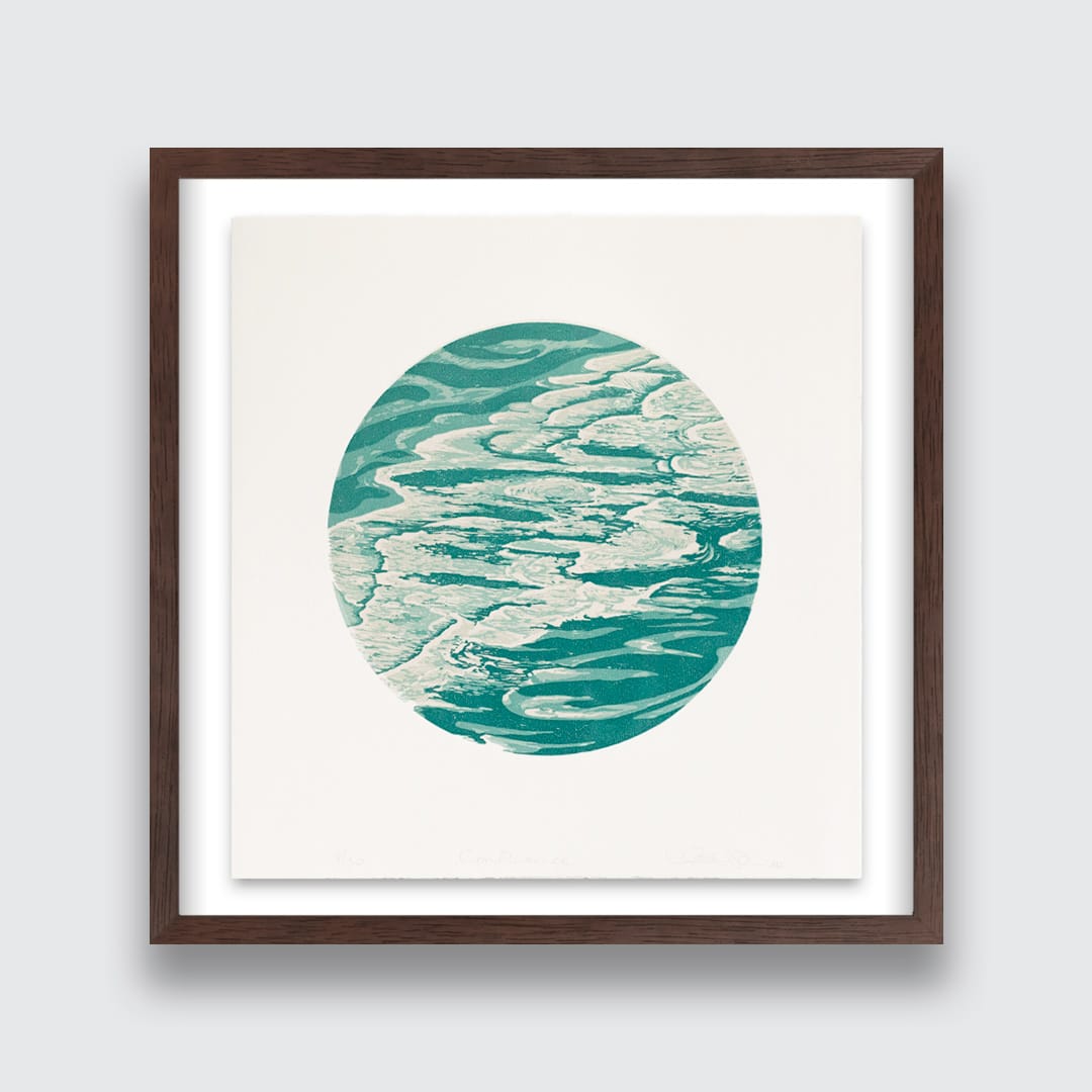 Confluence Linocut Reduction Print by Kate Steiner