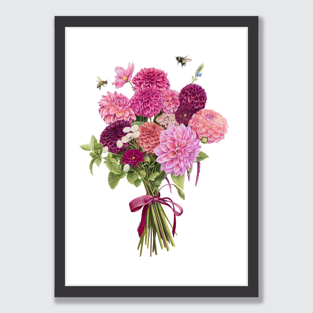 Dahlia Bouquet Art Print by Olivia Bezet