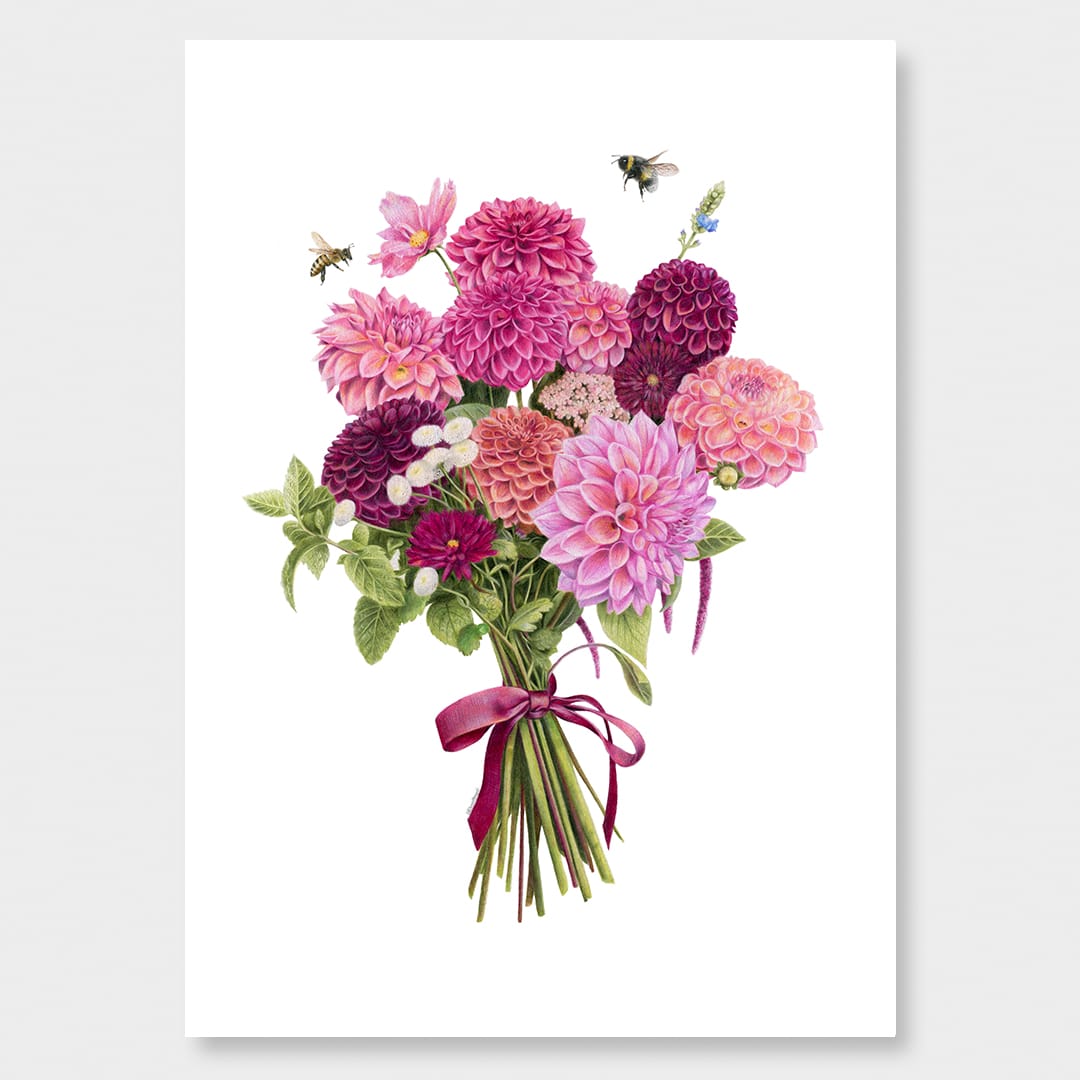 Dahlia Bouquet Art Print by Olivia Bezet