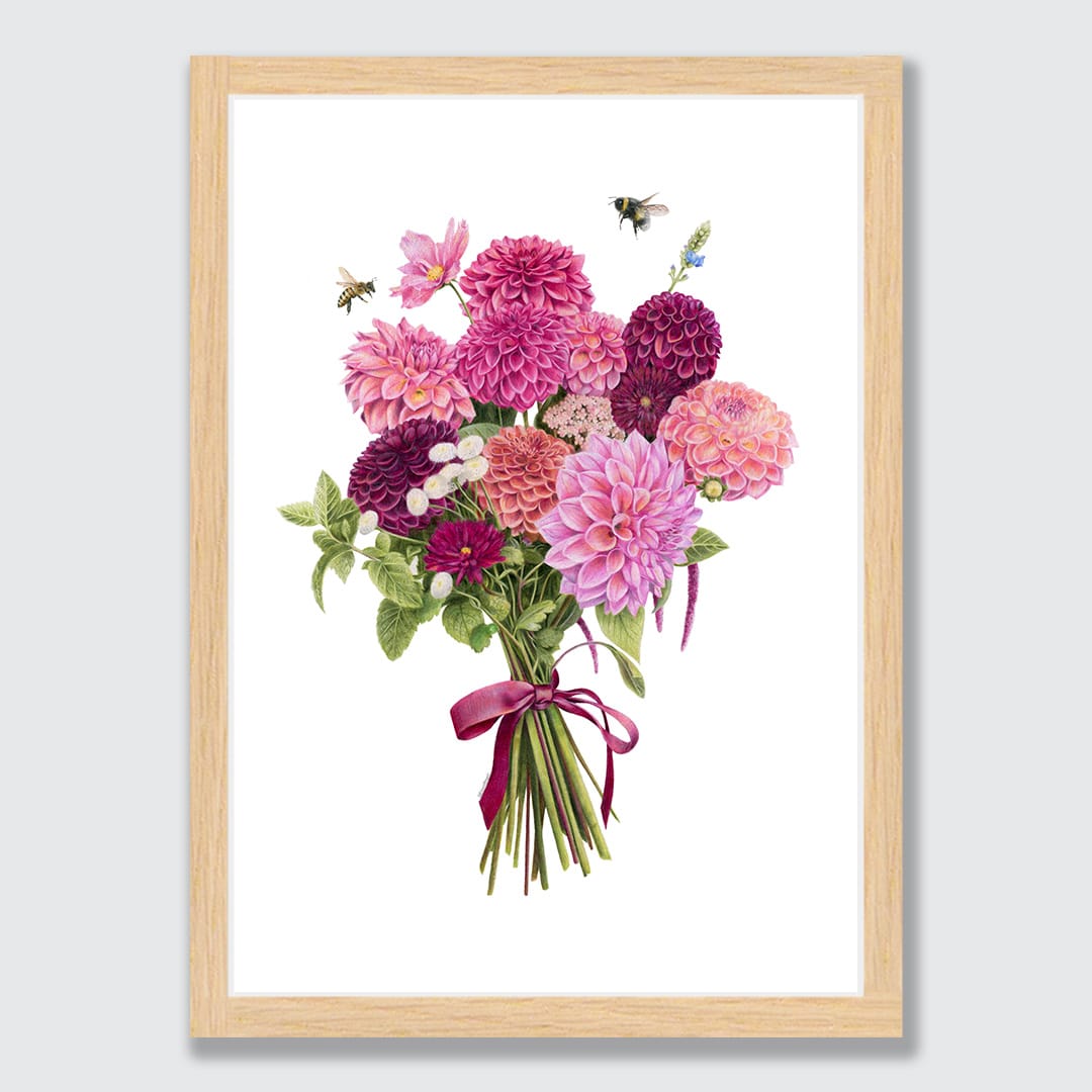 Dahlia Bouquet Art Print by Olivia Bezet