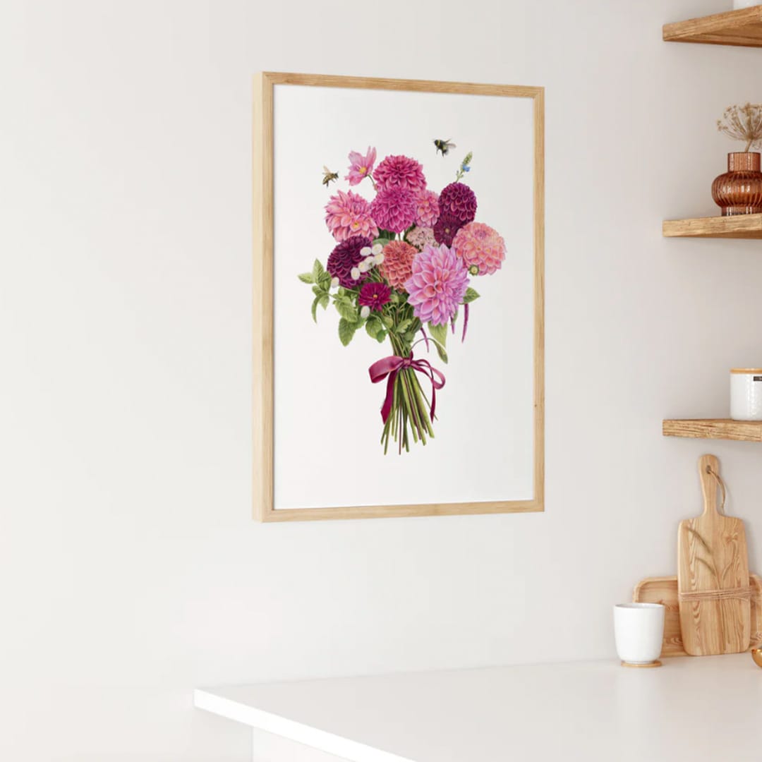 Dahlia Bouquet Art Print by Olivia Bezet