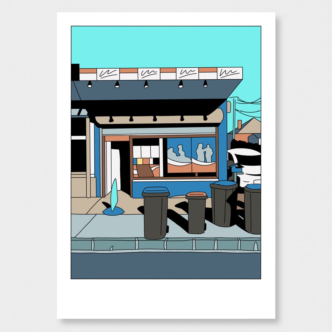 Dairy, Taylor St, Blockhouse Bay Limited Edition Art Print by Alex Scott