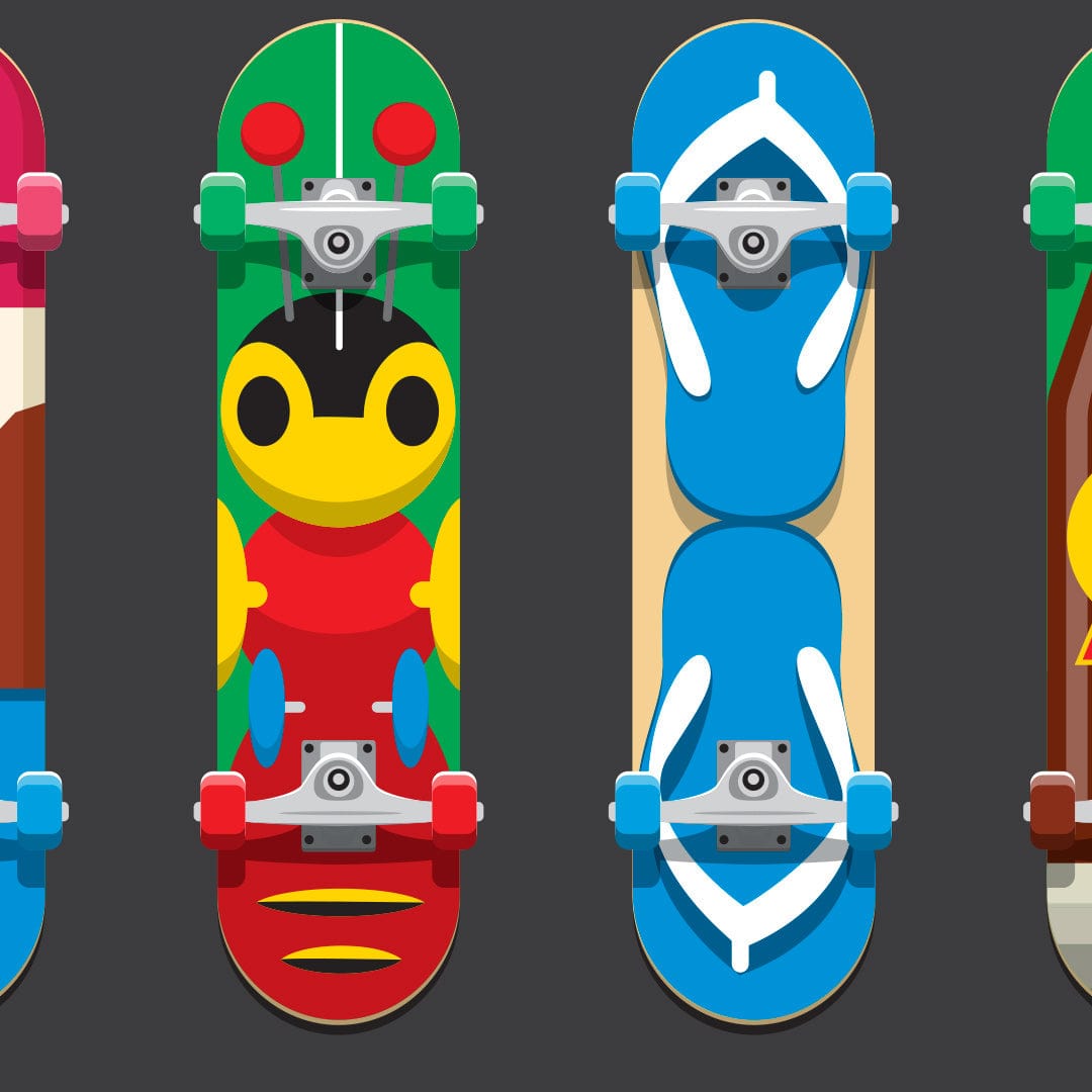 Kiwiana Skateboards Art Print by Glenn Jones