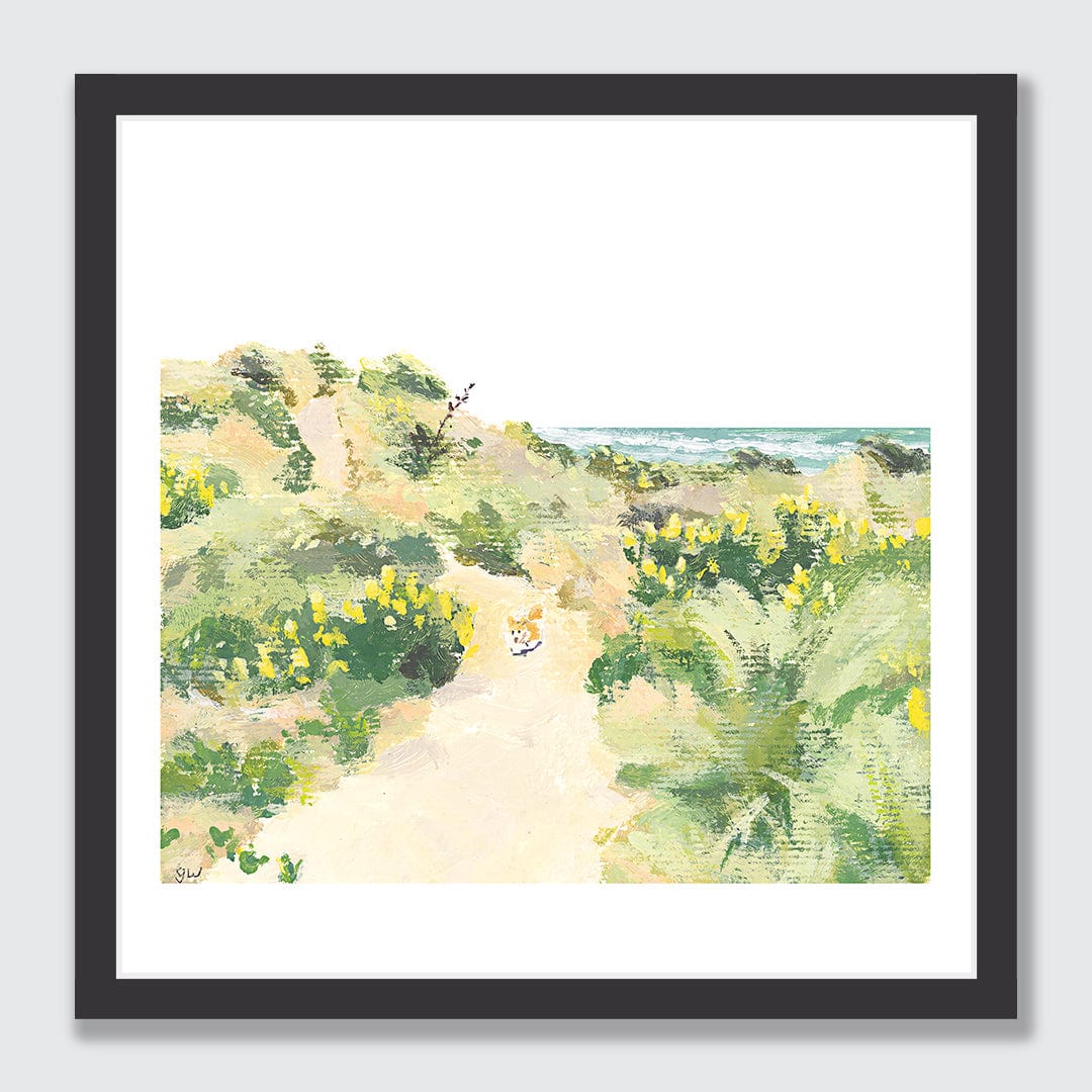 Dog in the Dunes Art Print by Grace Wilkinson