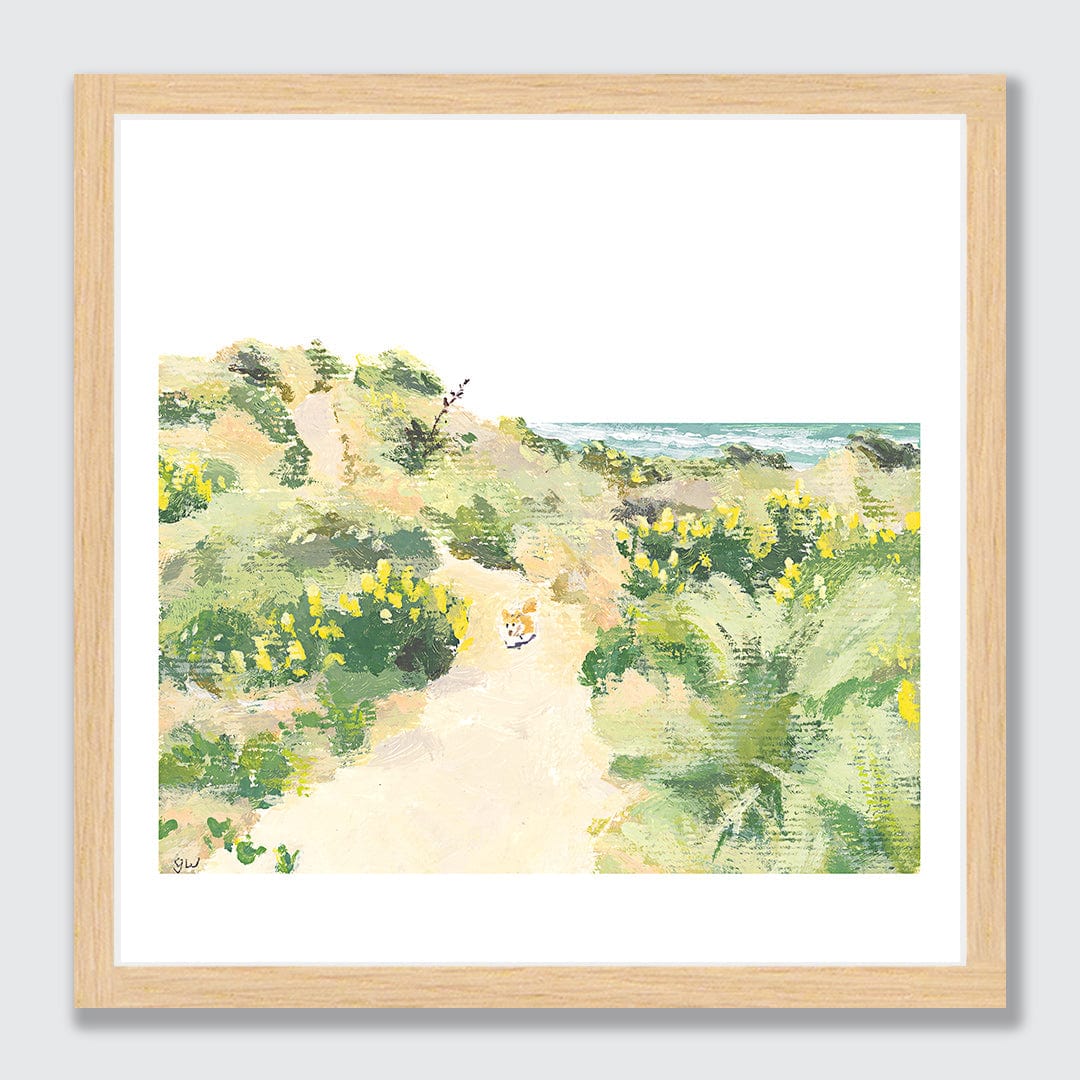 Dog in the Dunes Art Print by Grace Wilkinson