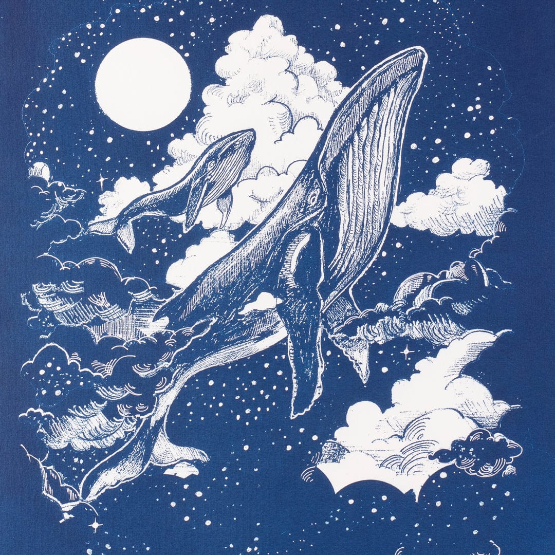 Dream Whales Cyanotype Original Artwork by Vasundhara Singh