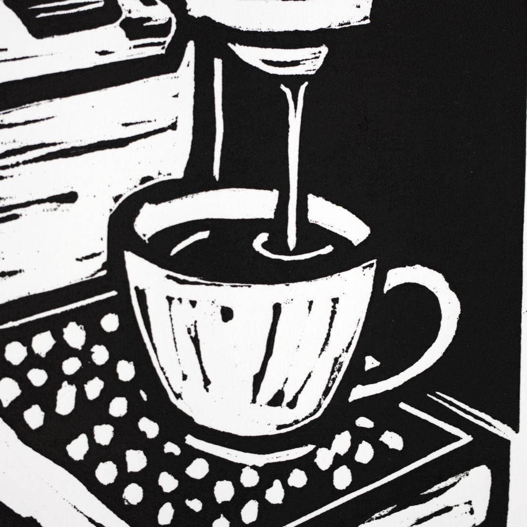 Espresso Linocut Reduction Print by Jackson Munn