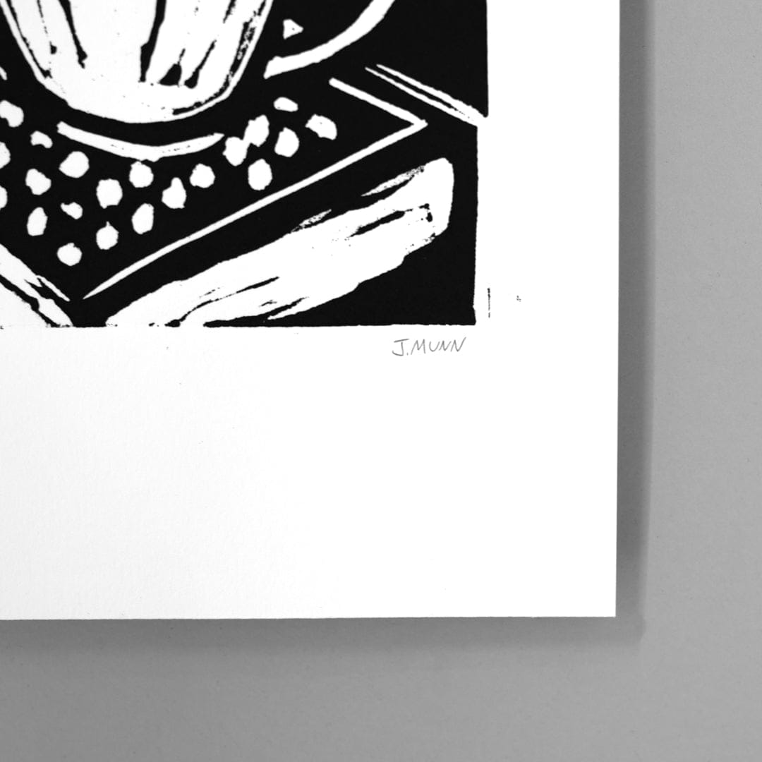 Espresso Linocut Reduction Print by Jackson Munn