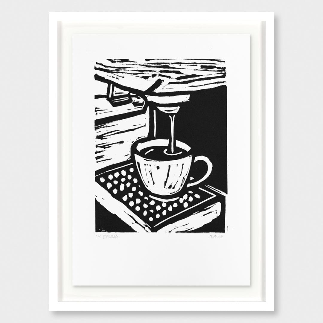 Espresso Linocut Reduction Print by Jackson Munn