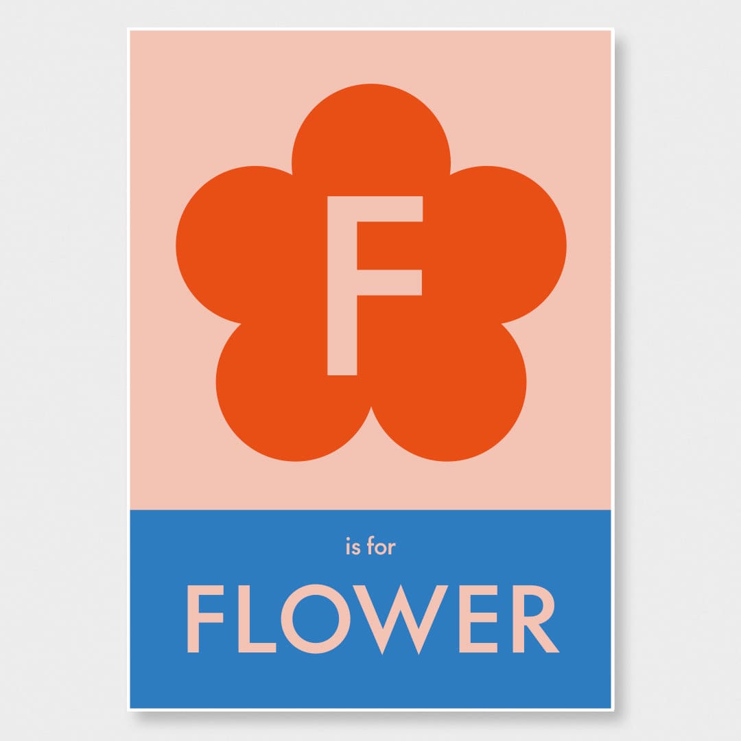 F is for Flower Art Print by Alice Murray