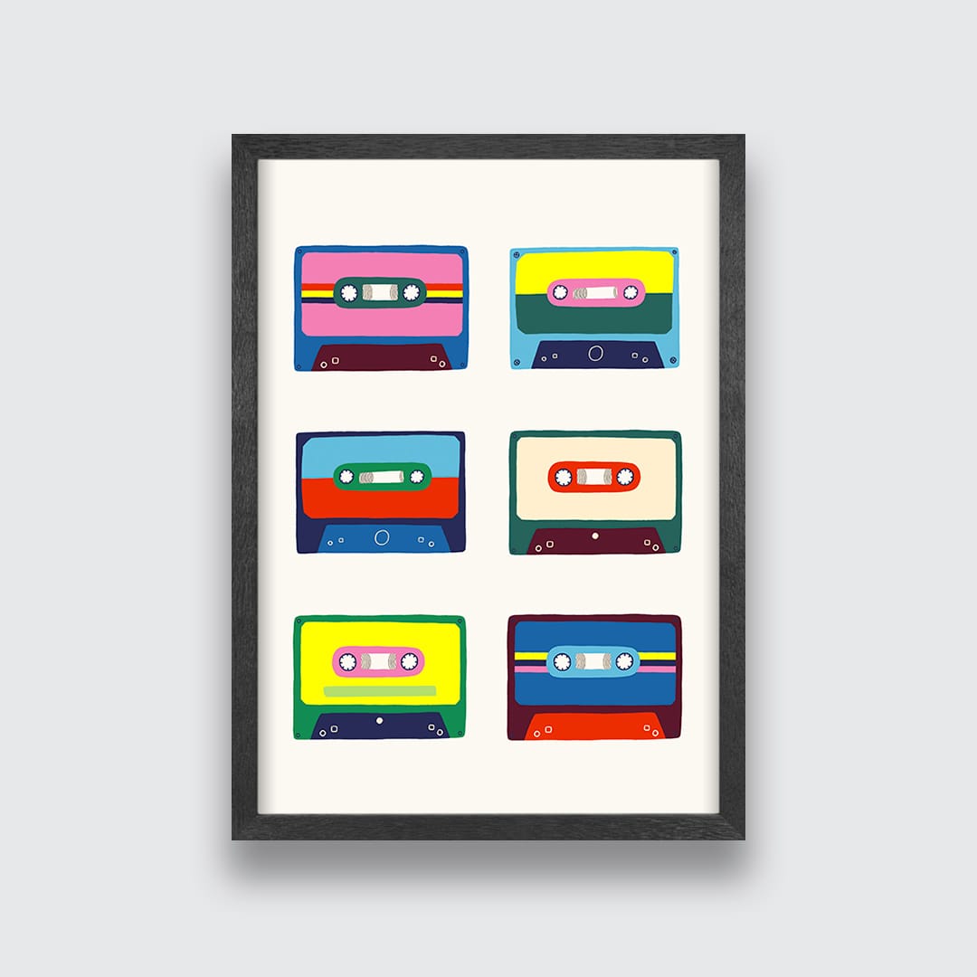 Favourite Cassettes Art Print by Crissie Rodda