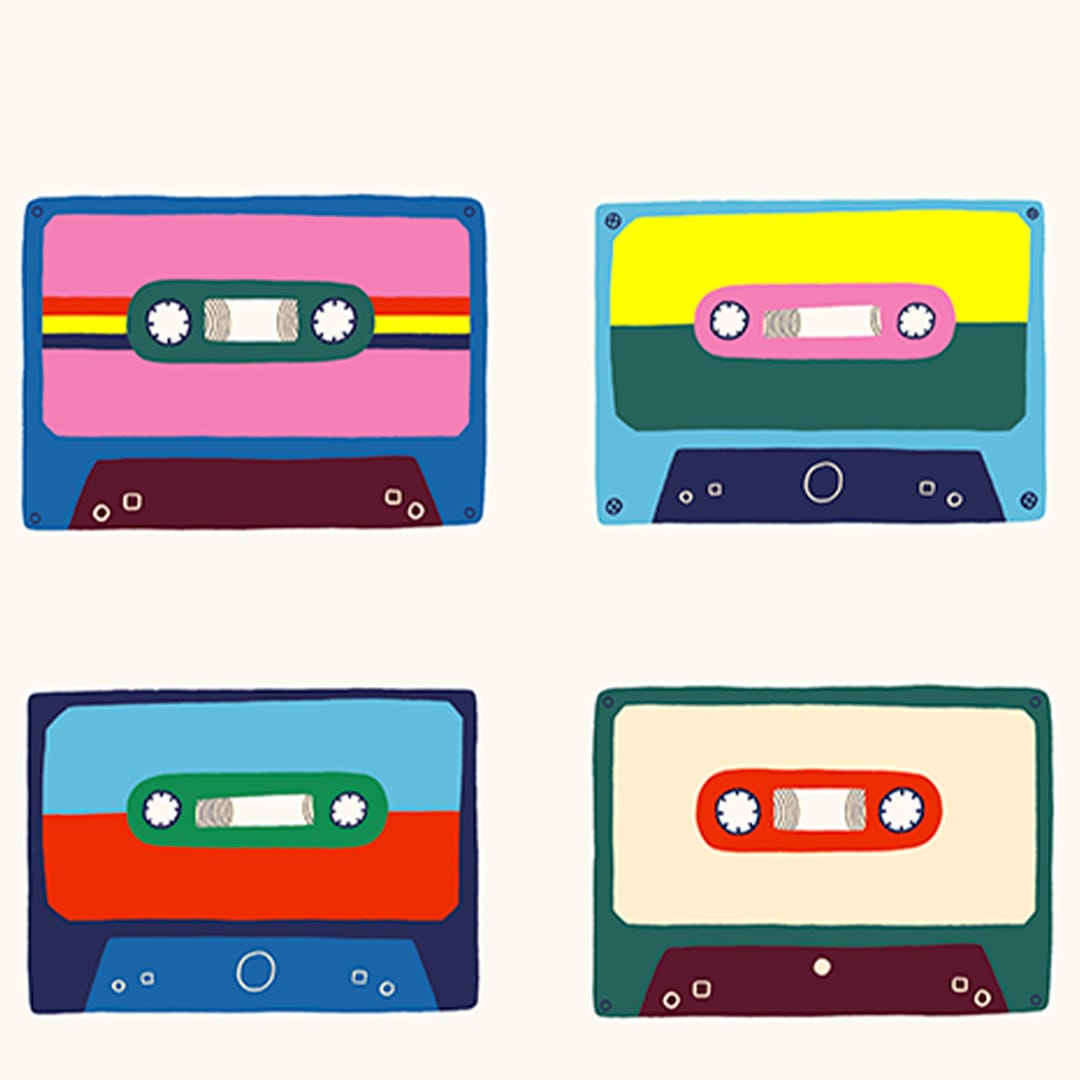 Favourite Cassettes Art Print by Crissie Rodda
