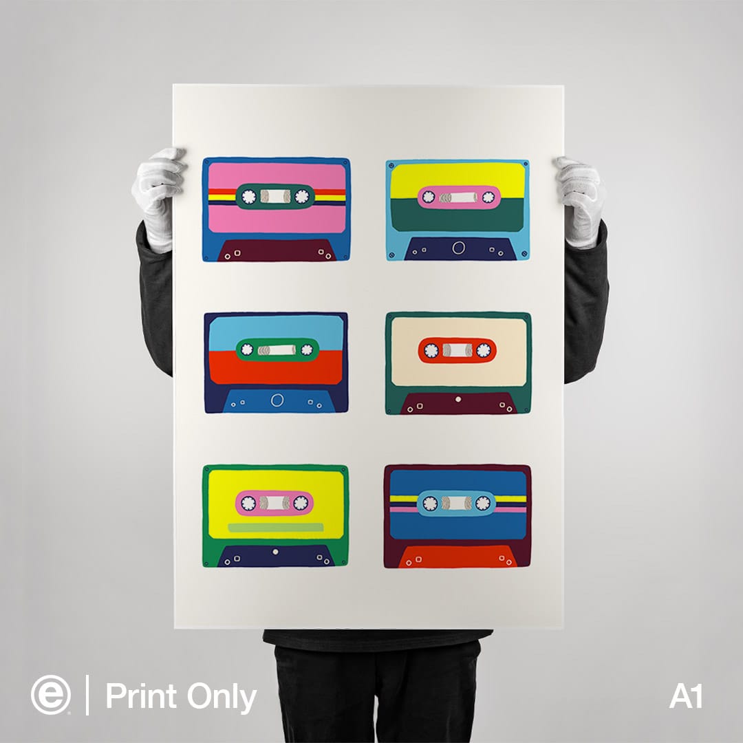 Favourite Cassettes Art Print by Crissie Rodda